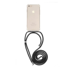 Samsung S9+ skaidri CORD nugarėlė su bordo virvute ant kaklo