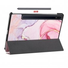 Samsung TAB S7 FE/ S7+/ S8+ 12,4" TRIFOLD dėklas Pink Marble