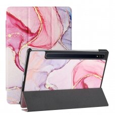 Samsung TAB S7 FE/ S7+/ S8+ 12,4" TRIFOLD dėklas Pink Marble