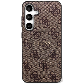 Samsung S25 FE brown MagSafe 4G Ring Classic Logo GUESS nugarėlė