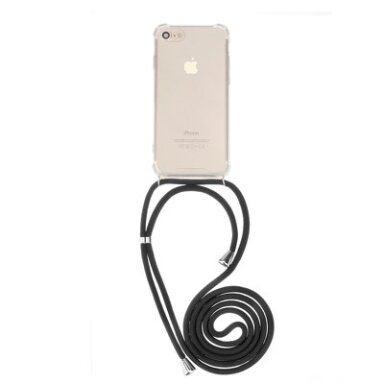 Samsung S8 skaidri CORD nugarėlė su bordo virvute ant kaklo
