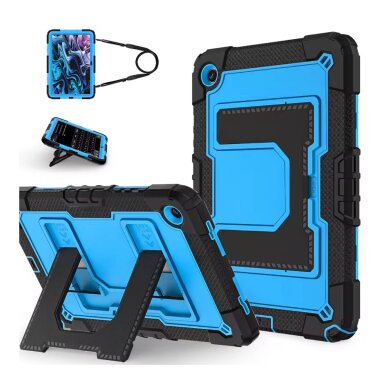 Samsung TAB A11+ / A9+ 11" blue ARMOR KICKSTAND + STRAP su kojele nugarėlė Samsung TAB A11+ / A9+ 11" blue ARMOR KICKSTAND + STRAP su kojele nugarėlė
