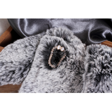 Samsung A02s/A03s šviesiai pilka nugarėlė Fluffy rabbit 2