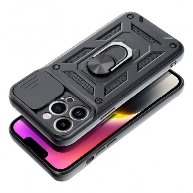 Samsung A05S 5G juoda RING ARMOR WITH CAMSHIELD nugarėlė 2