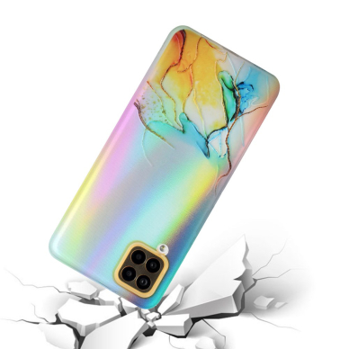 Samsung A12 Tracy nugarėlė LASER MARBLE Blue/Yellow 1