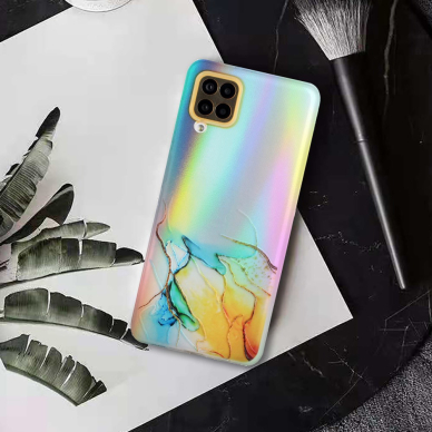 Samsung A12 Tracy nugarėlė LASER MARBLE Blue/Yellow 3