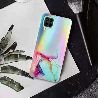 Samsung A12 Tracy nugarėlė LASER MARBLE Red/Yellow 3