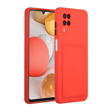 Samsung A12 Tracy raudona nugarėlė SOLID WITH CARD SLOT