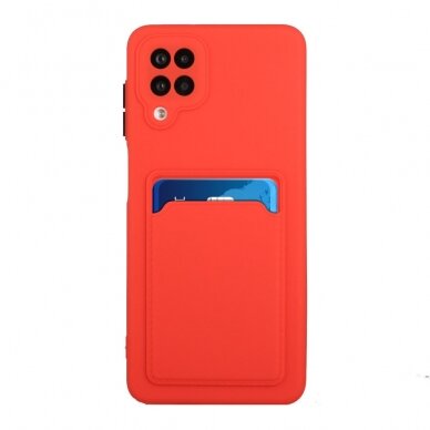 Samsung A12 Tracy raudona nugarėlė SOLID WITH CARD SLOT 1