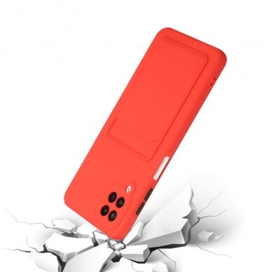 Samsung A12 Tracy raudona nugarėlė SOLID WITH CARD SLOT 3