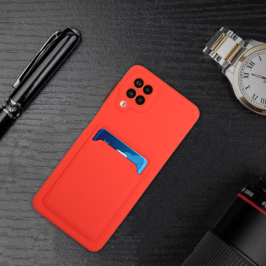 Samsung A12 Tracy raudona nugarėlė SOLID WITH CARD SLOT 5