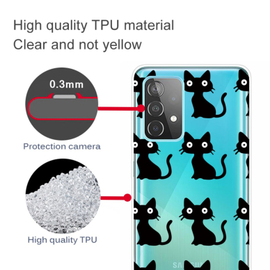Samsung A13/A04s Tracy clear nugarėlė Black Cats 2