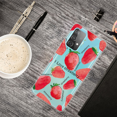 Samsung A13/A04s Tracy clear nugarėlė Strawberry 1