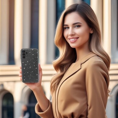 Samsung A13/A04s clear Crystal Glitter nugarėlė 3