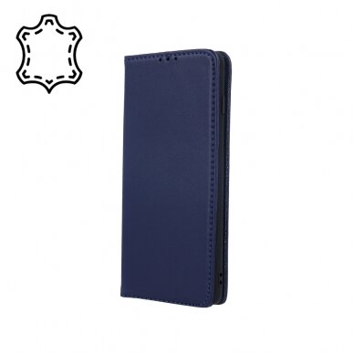 Samsung A13/A04s mėlynas odinis GENUINE dėklas 1