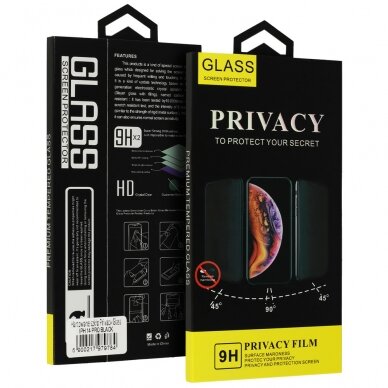Samsung A13/A13 5G/A04S black pilnas 5D PRIVACY stiklas 6