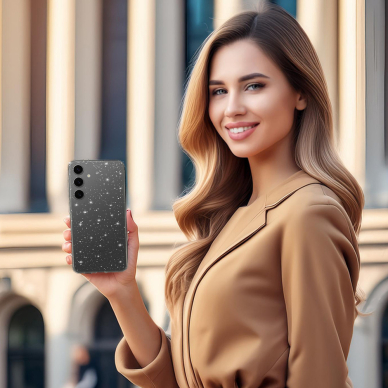 Samsung A14 5G clear Crystal Glitter nugarėlė 3