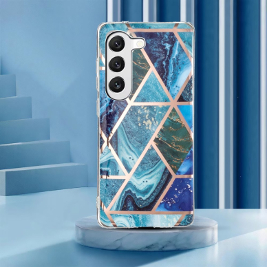 Samsung A14 5G Tracy nugarėlė Geometric Blue/Green marble 3
