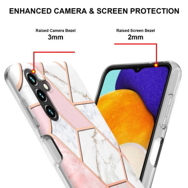 Samsung A14 5G Tracy nugarėlė MILKY WAY MARBLE Geometric marble white/pink 3