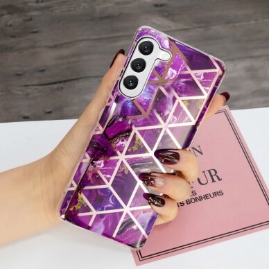 Samsung A14 5G Tracy nugarėlė Geometric Purple marble 2