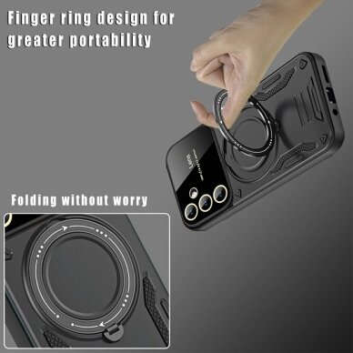 Samsung A16 / A16 5G black Magsafe KICKSTAND nugarėlė 4