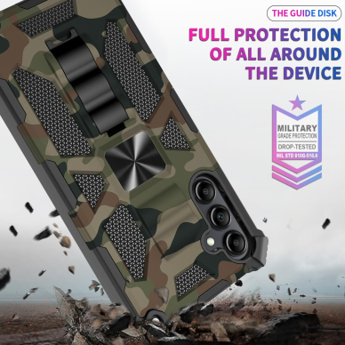 Samsung A16 5G green camouflage ARMOR METAL nugarėlė 2
