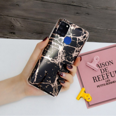 Samsung A21S Tracy nugarėlė Black&Gold Marble 1