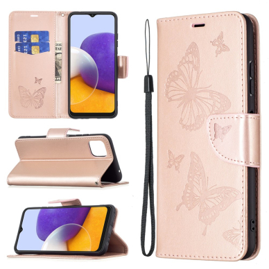 Samsung A22 5G rausvas Tracy K.FLEXI dėklas Drugeliai 7