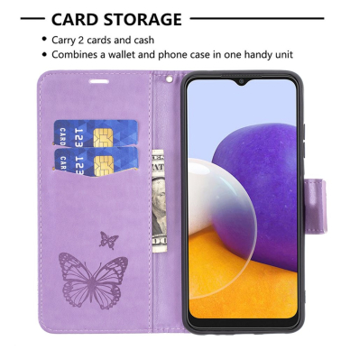 Samsung A22 5G violetinis Tracy K.FLEXI dėklas Drugeliai 4
