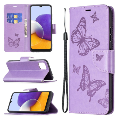 Samsung A22 5G violetinis Tracy K.FLEXI dėklas Drugeliai 7