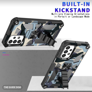 Samsung A23/A23 5G juoda camouflage ARMOR METAL nugarėlė 4