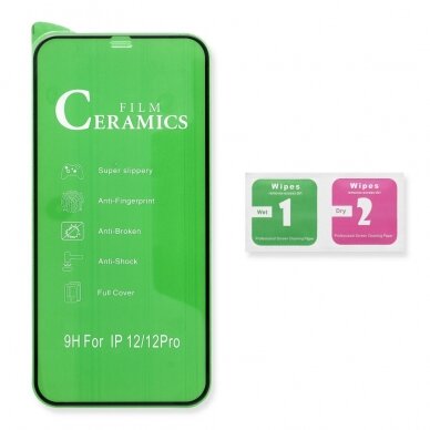 Samsung A23/A23 5G juodas FLEXIBLE CERAMIC pilnas apsauginis stiklas 5