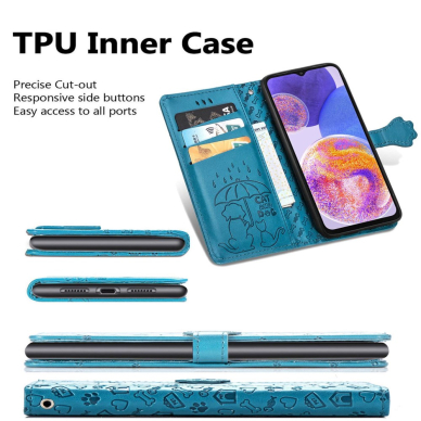 Samsung A23/A23 5G Tracy MEZZO violetinis Cat and Dog dėklas 5