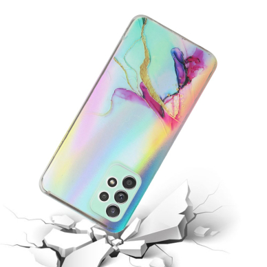 Samsung A23/A23 5G Tracy nugarėlė LASER MARBLE Red/Yellow 1