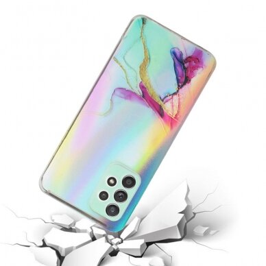 Samsung A23/A23 5G Tracy nugarėlė LASER MARBLE Red/Yellow 1