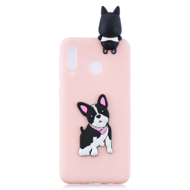 Samsung A30/A20 šviesiai rožinė nugarėlė Dog 4D 2