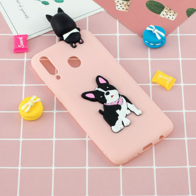 Samsung A30/A20 šviesiai rožinė nugarėlė Dog 4D 6