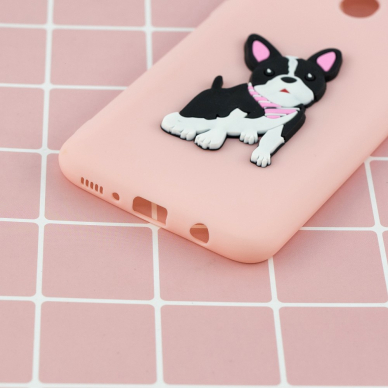 Samsung A30/A20 šviesiai rožinė nugarėlė Dog 4D 7
