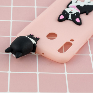 Samsung A30/A20 šviesiai rožinė nugarėlė Dog 4D 9