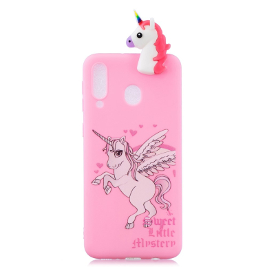 Samsung A30/A20 šviesiai rožinė nugarėlė Unicorn 4D 1