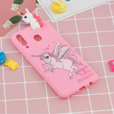 Samsung A30/A20 šviesiai rožinė nugarėlė Unicorn 4D 5