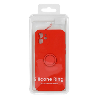 Samsung A32 5G raudona VENNUS SILICONE RING nugarėlė 11