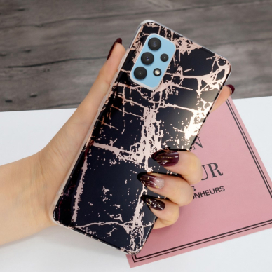 Samsung A32 Tracy nugarėlė Black&gold Marble+ 1