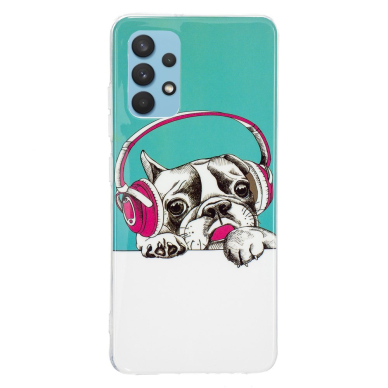 Samsung A32 Tracy šviečianti tamsoje nugarėlė Dog with Headset 3