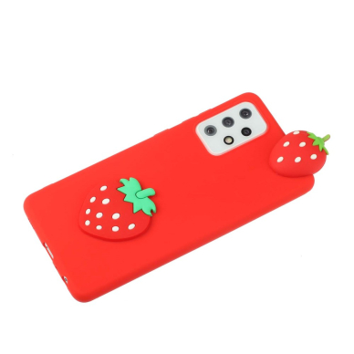 Samsung A33 5G raudona nugarėlė Strawberry 4D 3