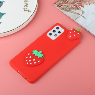 Samsung A33 5G raudona nugarėlė Strawberry 4D 5