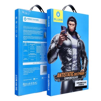 Samsung A35 5G / A55 5G / A36 5G / A56 5G / S24 FE black pilnas Mr. Monkey 5D stiklas