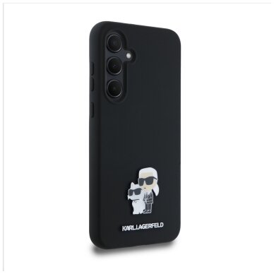 Samsung A35 5G black Liquid Silicone Karl&Choupette Metal Pin KARL LAGERFELD nugarėlė 3