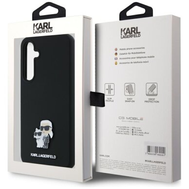 Samsung A35 5G black Liquid Silicone Karl&Choupette Metal Pin KARL LAGERFELD nugarėlė 7