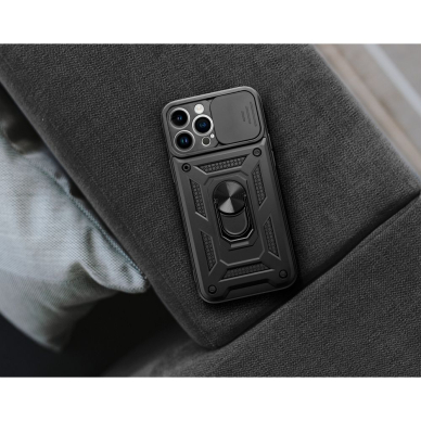 Samsung A35 5G black RING ARMOR WITH CAMSHIELD nugarėlė 5
